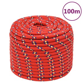 Red polypropylene boat rope 12 mm 100 m by vidaXL, Ropes and metal cords - Ref: Foro24-152407, Price: 49,13 €, Discount: %