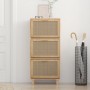 Brown plywood shoe rack with natural rattan, 52x25x115 cm by vidaXL, Shoe racks and shoe organizers - Ref: Foro24-345650, Pri...