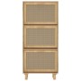 Brown plywood shoe rack with natural rattan, 52x25x115 cm by vidaXL, Shoe racks and shoe organizers - Ref: Foro24-345650, Pri...