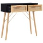 Mesa consola madera pino maciza ratán natural negro 80x30x75 cm de vidaXL, Mesas auxiliares - Ref: Foro24-345625, Precio: 107...