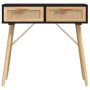 Mesa consola madera pino maciza ratán natural negro 80x30x75 cm de vidaXL, Mesas auxiliares - Ref: Foro24-345625, Precio: 107...