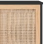 Schwarzes Sideboard aus massivem Kiefernholz und natürlichem Rattan, 105 x 30 x 60 cm von vidaXL, Sideboards - Ref: Foro24-34...