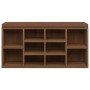 Plywood brown oak shoe bench 103x30x48 cm by vidaXL, Benches for halls and storage - Ref: Foro24-342614, Price: 98,99 €, Disc...