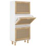 White plywood shoe rack natural rattan 52x25x115 cm by vidaXL, Shoe racks and shoe organizers - Ref: Foro24-345648, Price: 17...