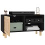 TV-Schrank aus massivem Kiefernholz und natürlichem Rattan 80x30x40 cm von vidaXL, TV-Möbel - Ref: Foro24-345613, Preis: 67,2...