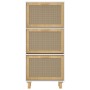 White plywood shoe rack natural rattan 52x25x115 cm by vidaXL, Shoe racks and shoe organizers - Ref: Foro24-345648, Price: 17...