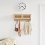 Brown plywood and natural rattan wall coat rack by vidaXL, Shelves and shelves - Ref: Foro24-345653, Price: 54,83 €, Discount: %