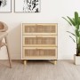 White sideboard made of solid pine wood and natural rattan 60x30x70 cm by vidaXL, Sideboards - Ref: Foro24-345633, Price: 140...