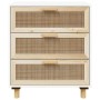 White sideboard made of solid pine wood and natural rattan 60x30x70 cm by vidaXL, Sideboards - Ref: Foro24-345633, Price: 140...