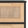 Aparador negro madera pino maciza y ratán natural 40x30x90 cm de vidaXL, Aparadores - Ref: Foro24-345643, Precio: 140,06 €, D...