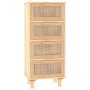 Aparador marrón madera pino maciza y ratán natural 40x30x90 cm de vidaXL, Aparadores - Ref: Foro24-345644, Precio: 140,58 €, ...