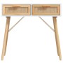 Solid pine wood console table white natural rattan 80x30x75cm by vidaXL, Side tables - Ref: Foro24-345624, Price: 94,05 €, Di...