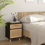 Nightstands 2 pcs solid wood black pine natural rattan by vidaXL, Nightstands - Ref: Foro24-345609, Price: 118,77 €, Discount: %