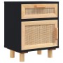 Nightstands 2 pcs solid wood black pine natural rattan by vidaXL, Nightstands - Ref: Foro24-345609, Price: 118,77 €, Discount: %