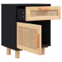 Nightstands 2 pcs solid wood black pine natural rattan by vidaXL, Nightstands - Ref: Foro24-345609, Price: 118,77 €, Discount: %