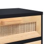 Nightstands 2 pcs solid wood black pine natural rattan by vidaXL, Nightstands - Ref: Foro24-345609, Price: 118,77 €, Discount: %