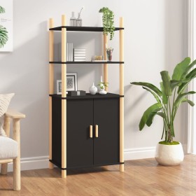 Aparador alto madera contrachapada negro 60x40x141 cm de vidaXL, Aparadores - Ref: Foro24-345694, Precio: 74,99 €, Descuento: %