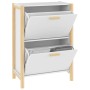 Shoe cabinet made of white plywood wood 57.5x33x80 cm by vidaXL, Shoe racks and shoe organizers - Ref: Foro24-345684, Price: ...