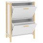 Shoe cabinet made of white plywood wood 57.5x33x80 cm by vidaXL, Shoe racks and shoe organizers - Ref: Foro24-345684, Price: ...