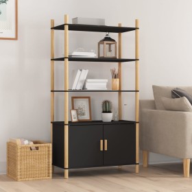 Aparador alto madera contrachapada negro 80x40x153 cm de vidaXL, Aparadores - Ref: Foro24-345703, Precio: 85,51 €, Descuento: %