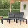 Set de muebles de jardín 4 piezas ratán sintético negro y gris de vidaXL, Conjuntos de jardín - Ref: Foro24-3187741, Precio: ...