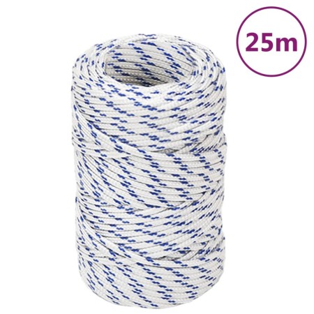 White 2 mm 25 m polypropylene boat rope by vidaXL, Ropes and metal cords - Ref: Foro24-152264, Price: 8,97 €, Discount: %