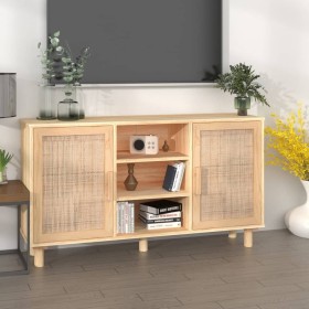 Brown sideboard solid pine wood and natural rattan 105x30x60 cm by vidaXL, Sideboards - Ref: Foro24-345641, Price: 124,80 €, ...