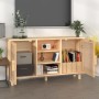 Braunes Sideboard aus massivem Kiefernholz und natürlichem Rattan, 105 x 30 x 60 cm von vidaXL, Sideboards - Ref: Foro24-3456...