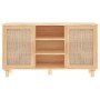 Braunes Sideboard aus massivem Kiefernholz und natürlichem Rattan, 105 x 30 x 60 cm von vidaXL, Sideboards - Ref: Foro24-3456...