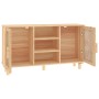 Braunes Sideboard aus massivem Kiefernholz und natürlichem Rattan, 105 x 30 x 60 cm von vidaXL, Sideboards - Ref: Foro24-3456...