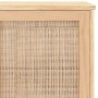 Braunes Sideboard aus massivem Kiefernholz und natürlichem Rattan, 105 x 30 x 60 cm von vidaXL, Sideboards - Ref: Foro24-3456...