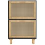 Black plywood shoe rack with natural rattan, 52x25x80 cm by vidaXL, Shoe racks and shoe organizers - Ref: Foro24-345646, Pric...