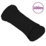 Cuerda de trabajo poliéster negro 5 mm 100 m de vidaXL, Sogas y cuerdas metálicas - Ref: Foro24-152809, Precio: 22,06 €, Desc...