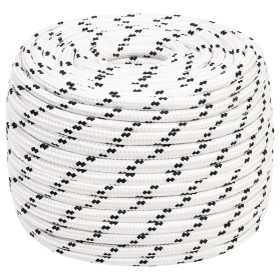 Braided white polyester boat rope 12 mm x 100 m by vidaXL, Ropes and metal cords - Ref: Foro24-152777, Price: 61,19 €, Discou...