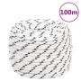 Braided white polyester boat rope 12 mm x 100 m by vidaXL, Ropes and metal cords - Ref: Foro24-152777, Price: 61,18 €, Discou...