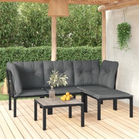 Garden furniture set 5 pieces black and gray synthetic rattan by vidaXL, Garden sets - Ref: Foro24-3187748, Price: 230,54 €, ...