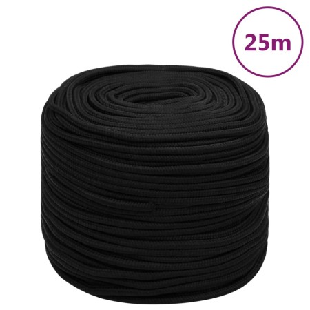 Cuerda de trabajo poliéster negro 6 mm 25 m de vidaXL, Sogas y cuerdas metálicas - Ref: Foro24-152812, Precio: 9,74 €, Descue...