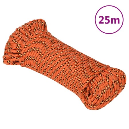 Cuerda de barco polipropileno naranja 4 mm 25 m de vidaXL, Sogas y cuerdas metálicas - Ref: Foro24-152645, Precio: 9,53 €, De...