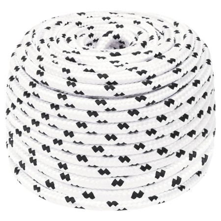 Braided white polyester boat rope 6 mm x 25 m by vidaXL, Ropes and metal cords - Ref: Foro24-152761, Price: 8,43 €, Discount: %