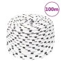 Braided white polyester boat rope 8 mm x 100 m by vidaXL, Ropes and metal cords - Ref: Foro24-152768, Price: 29,67 €, Discoun...