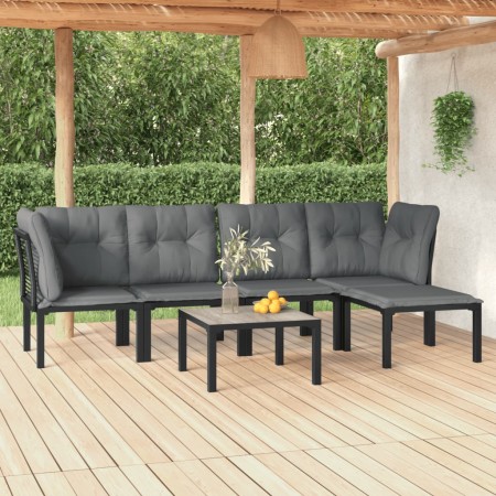 6-piece garden furniture set in black and grey synthetic rattan by vidaXL, Garden sets - Ref: Foro24-3187750, Price: 277,25 €...