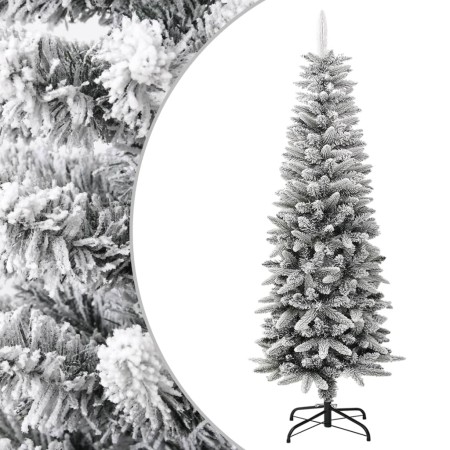 Schmaler künstlicher Weihnachtsbaum mit Schnee aus PVC und PE 150 cm von vidaXL, Weihnachtsbäume - Ref: Foro24-345194, Preis:...