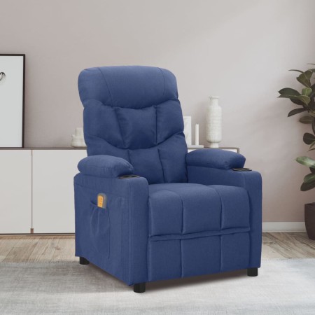 Sillón de masaje de tela azul de vidaXL, Sillones de masaje eléctricos - Ref: Foro24-342503, Precio: 222,59 €, Descuento: %