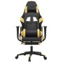 Gaming chair with massage and footrest black gold synthetic leather by vidaXL, Gaming chairs - Ref: Foro24-345524, Price: 146...