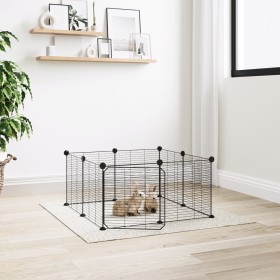 8-panel pet cage with black steel door 35x35cm by vidaXL, Cages and habitats for small animals - Ref: Foro24-171625, Price: 2...