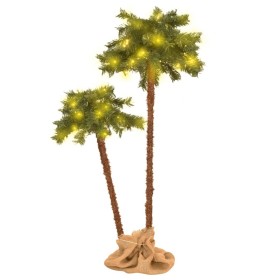 Palmera artificial doble con LED 90 cm y 150 cm de vidaXL, Arboles de navidad - Ref: Foro24-347636, Precio: 34,99 €, Descuent...