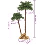 Palmera artificial doble con LED 90 cm y 150 cm de vidaXL, Arboles de navidad - Ref: Foro24-347636, Precio: 34,96 €, Descuent...