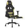 Silla gaming de masaje con reposapiés tela negro y verde claro de vidaXL, Sillones para videojuegos - Ref: Foro24-345486, Pre...