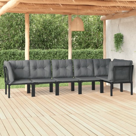 Garden furniture set 6 pieces black and gray synthetic rattan by vidaXL, Garden sets - Ref: Foro24-3187755, Price: 321,92 €, ...