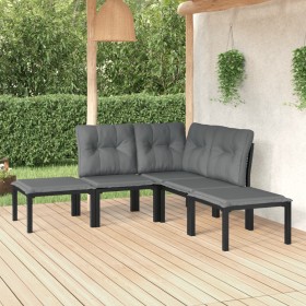 Gartenmöbel-Set 5-teilig aus schwarzem und grauem synthetischem Rattan von vidaXL, Gartensets - Ref: Foro24-3187757, Preis: 2...